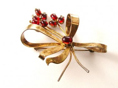 Coro Pegasus Sterling Silver Gold Vermeil Flower Brooch