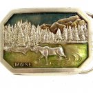 Vintage Maine Moose Woods Belt Buckle 10282013