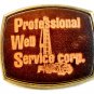Vintage Professional Well Service Corp Belt Buckle Leather Top