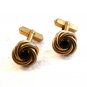 Vintage Gold Tone & Red Art Deco  Cufflinks by Swank