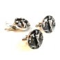 Vintage Silver Tone Golf Golfer Cufflinks & Matching Tie Clasp