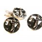 Vintage Silver Tone Golf Golfer Cufflinks & Matching Tie Clasp