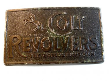 Vintage Colt Revolvers The Worlds Right Arm Belt Buckle Made In U.S.A./