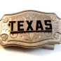Small Vintage Silver Tone State of Texas Belt Buckle