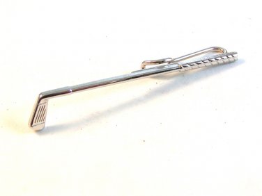 Vintage Silver Tone Golf Club Tie Clasp