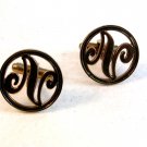 Vintage Gold Tone Initial or Letter N Cufflinks