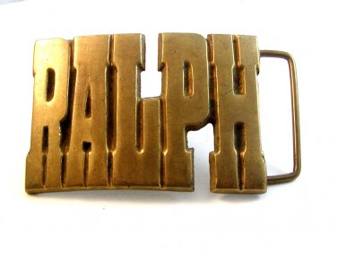 Vintage Solid Brass Ralph Belt Buckle