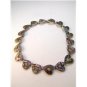 Vintage Sterling Silver & Abalone 18 Heart Necklace