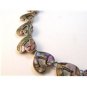 Vintage Sterling Silver & Abalone 18 Heart Necklace