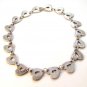 Vintage Sterling Silver & Abalone 18 Heart Necklace