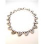 Vintage Sterling Silver & Abalone 18 Heart Necklace