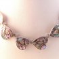 Vintage Sterling Silver & Abalone 18 Heart Necklace