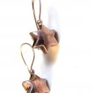 Large Vintage Sterling Silver Puffy Star Pierced Earrings