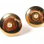 Vintage Huge Goldtone & Faux Pearl Cufflinks Unbranded 72215