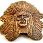 Vintage Brass Sitting Bull Chief of the Sioux Native American Belt Buckle