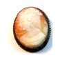 Vintage Silver Tone Shell Cameo Brooch / Pendant