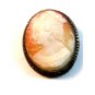 Vintage Silver Tone Shell Cameo Brooch / Pendant