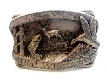 Vintage 1983 Arkansas is What America Was Belt Buckle by Siskiyou