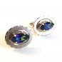 Vintage Sterling Silver & Blue Cufflinks Signed LaMode