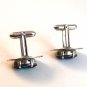 Vintage Sterling Silver & Blue Cufflinks Signed LaMode