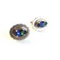 Vintage Sterling Silver & Blue Cufflinks Signed LaMode