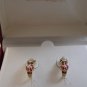 Sterling Silver & 18Kt Gold Diamond Accent Multi Stone Earrings