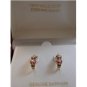 Sterling Silver & 18Kt Gold Diamond Accent Multi Stone Earrings