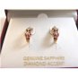 Sterling Silver & 18Kt Gold Diamond Accent Multi Stone Earrings