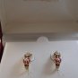 Sterling Silver & 18Kt Gold Diamond Accent Multi Stone Earrings