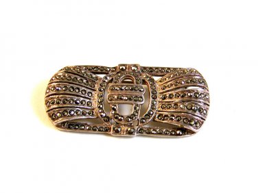 Vintage Silver & Marcasites Deco Brooch