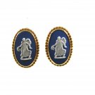 Vintage Clip On Jasperware Earrings by Wedgewood 100214