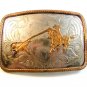 Vintage German Silver Calf Roping Western Cowboy Belt Buckle