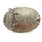 Western Silvertone Green Cowboy on Broncho Belt Buckle #102113s