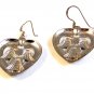 Sterling Silver & Gold 2 Tone Angel & Heart Pierced Earrings