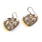 Sterling Silver & Gold 2 Tone Angel & Heart Pierced Earrings