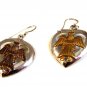 Sterling Silver & Gold 2 Tone Angel & Heart Pierced Earrings