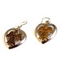 Sterling Silver & Gold 2 Tone Angel & Heart Pierced Earrings