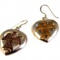 Sterling Silver & Gold 2 Tone Angel & Heart Pierced Earrings