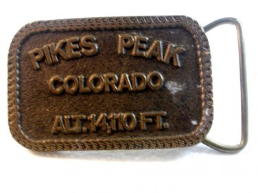 Vintage Pike's Peak Colorado Alt. 14,110 Ft. Belt Buckle