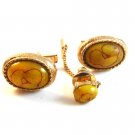 Vintage Gold Tone Cufflinks & Tie Tac