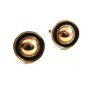 Classy and Dressing Goldtone & Black Cufflinks by Hickok USA