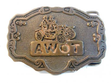 Vintage AWOT Auto Workers of Texas Belt Buckle Made in U.S.A.