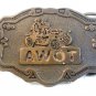 Vintage AWOT Auto Workers of Texas Belt Buckle Made in U.S.A.
