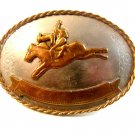 Vintage German Silver Broncho Busting Western Cowboy Belt Buckle