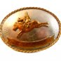 Vintage German Silver Broncho Busting Western Cowboy Belt Buckle