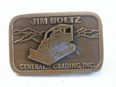 Vintage Jim Boltz General Grading Inc. Belt Buckle U.S.A.