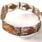 Sterling Silver Filigree 2 Tone Egyptian Revival Heart Bracelet