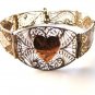 Sterling Silver Filigree 2 Tone Egyptian Revival Heart Bracelet