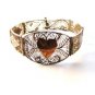 Sterling Silver Filigree 2 Tone Egyptian Revival Heart Bracelet