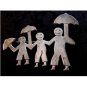 Vintage Taxco Mexican Dad Kids Boy Girl Mom Smiles Umbrellas Brooch